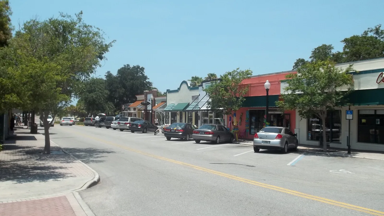 Downtown Dunedin, Florida storefronts along Main Street
